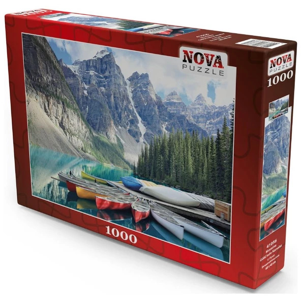 Nova 1000 Parça Moraine Gölü'nde Kanolar Puzzle - Resim 2