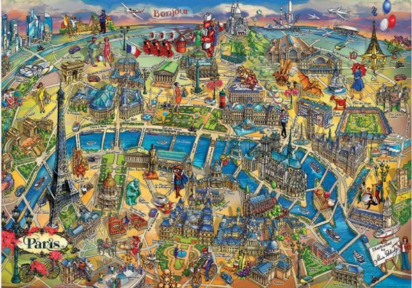 Educa 18452 Paris Haritası Puzzle (500 Parça)