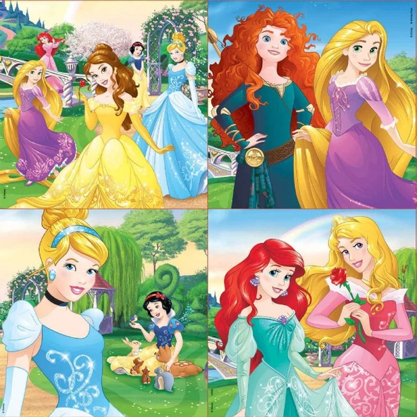 Educa 12+16+20+25 Parça Disney Prensesler Puzzle - Taşıma Çantalı - Resim 2