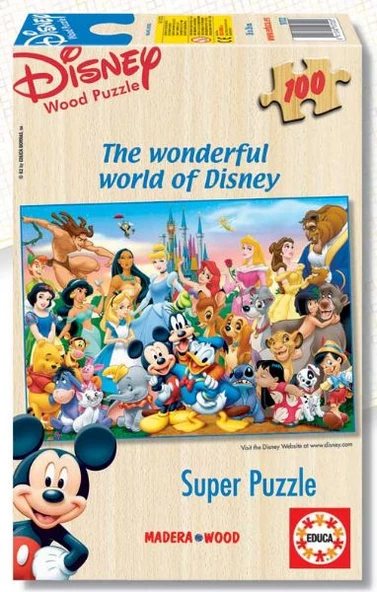 Educa 100 Parça Ahşap Puzzle Wonderful World of Disney