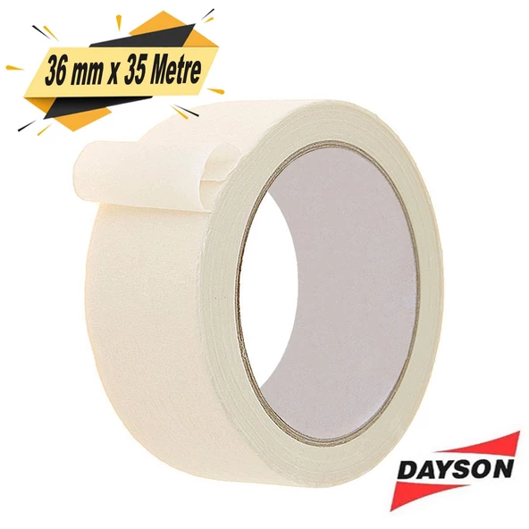 Dayson Maskeleme Bandı Kağıt Bant Beyaz 36 mm x 35 Metre