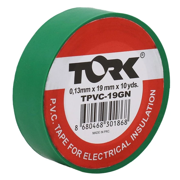 Tork Elektrikçi Bandı Yeşil İzole Elektirik Bant Bandı Pvc 9 Metre - 3