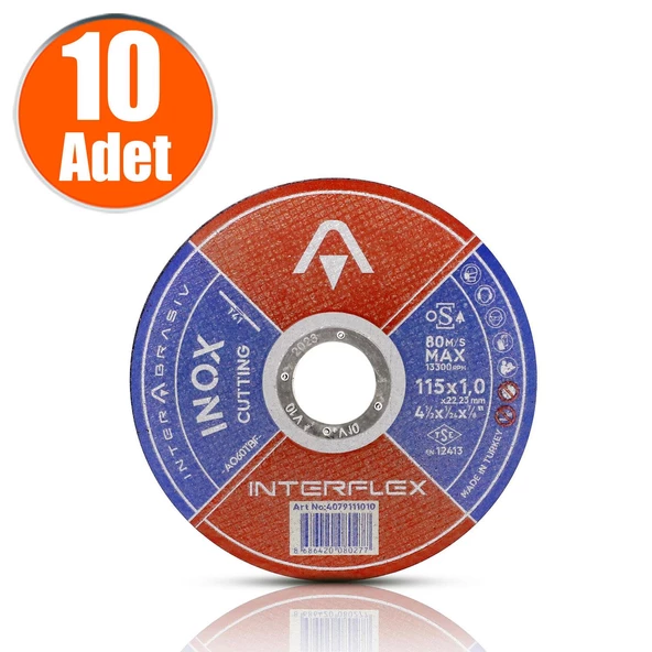 İnterflex İnox Metal Kesici Taş Disk 115x1.0x22.23 mm (10 ADET)