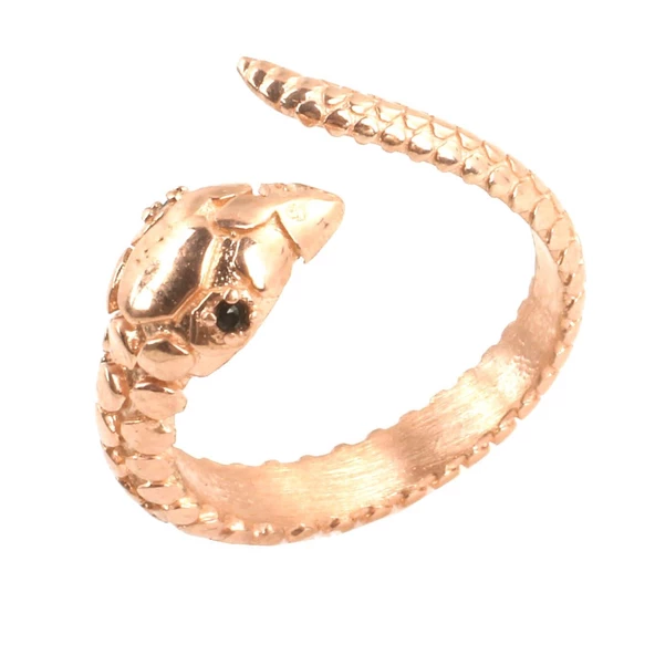 925 Ayar Gümüş Minik Yılan Yüzük - Resim 6