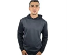 Kolları Siyah Spor Gri Sweatshirt - Resim 4