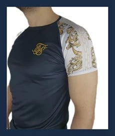 Boyu Uzun Oval Kesim Şeritli Lacivert T-shirt - 5
