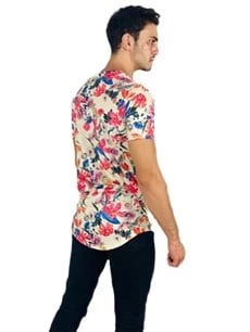 Boyu Uzun Oval Sarı Desenli T-shirt - Resim 2