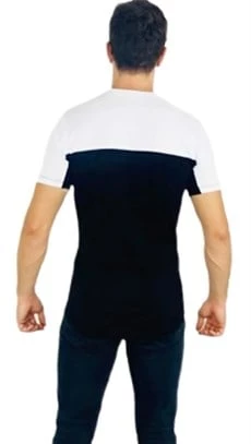 Beyaz Siyah Renkli T-shirt - Resim 6