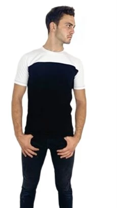 Beyaz Siyah Renkli T-shirt - Resim 2