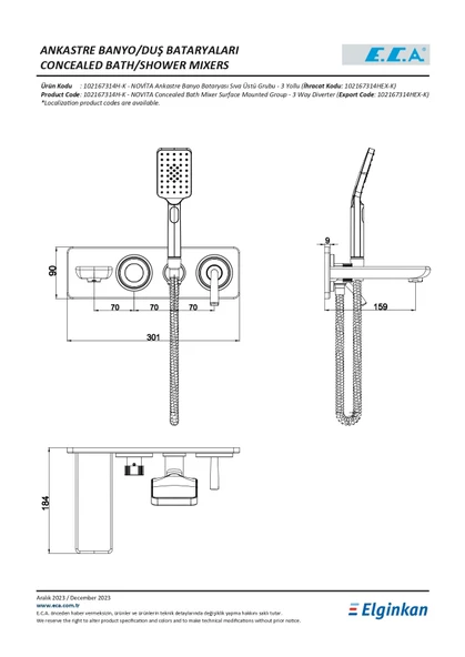 Eca Novita Ankastre Banyo Bataryası 102167314h-K - Resim 2