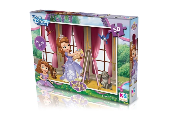 Disney Sofia (Sofia the First) Lisanslı Kutulu Puzzle/Yapboz 50 Parça