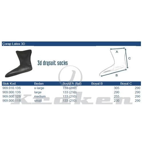 KRAKEN Kuru Elbise Çorap Latex 3D - 2