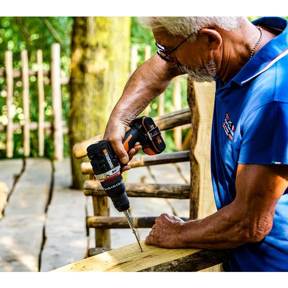 Worx Wx352 20Volt/2.0Ah Li-İon Çift Akülü Kömürsüz Profesyonel Şarjlı Darbeli Matkap - 9