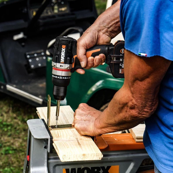 Worx Wx352 20Volt/2.0Ah Li-İon Çift Akülü Kömürsüz Profesyonel Şarjlı Darbeli Matkap - 10