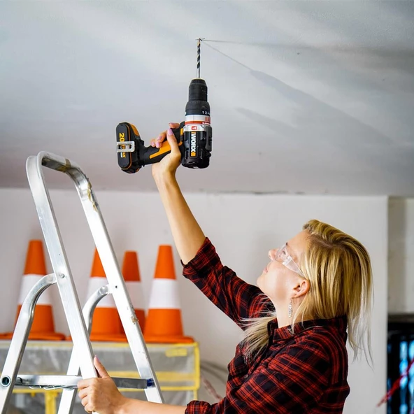 Worx Wx-Jcr 20Volt/2.0Ah Li-İon Çift Akülü Kömürsüz Profesyonel Darbeli Şarjlı Matkap - 7