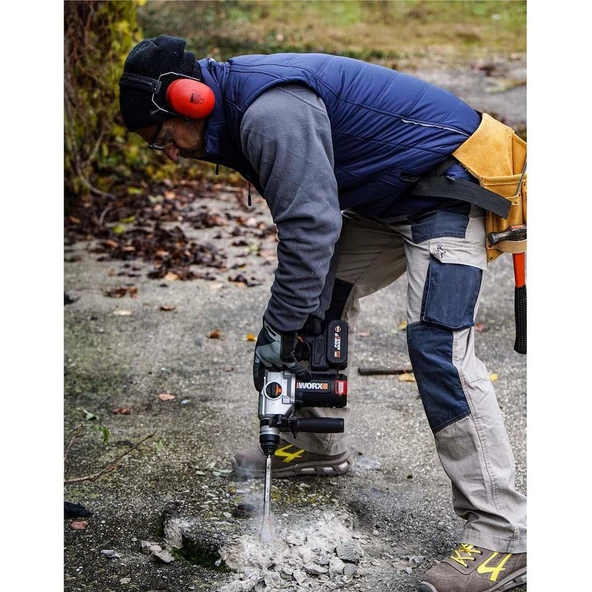 Worx Wx380.9 20Volt 2.2J Profesyonel Sds-Plus Pnömatik Kırıcı/Delici (Akü Dahil Değildir) - 4