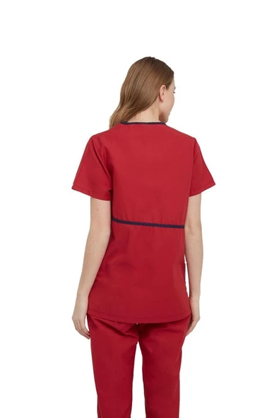 DAISY MEDİKAL ÜNİFORMA TAKIM-KIRMIZI - Resim 3