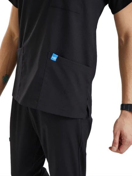 BASIC- Erkek Likralı Siyah Üniforma Takımı - Resim 3