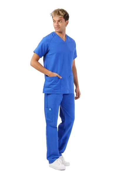 KOTON SERİSİ ERKEK SAKS MAVİ BASIC DOKTOR, HEMŞİRE FORMA TAKIM ürün görseli