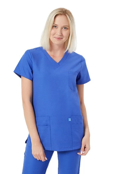 SAKS MAVİ BASIC MEDİKAL ÜNİFORMA TAKIM - Resim 3