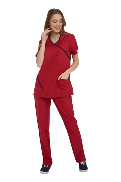 DAISY MEDİKAL ÜNİFORMA TAKIM-KIRMIZI ürün görseli