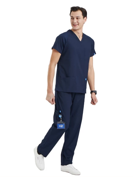 BASIC- Erkek Likralı Lacivert Üniforma Takımı - Resim 2