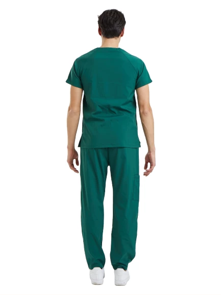 BASIC- Erkek Likralı Yeşil Üniforma Takımı - Resim 3