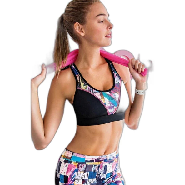 Yeni İnci Desenli Sporcu Tayt Alt Üst Takım T144-T25 - 3