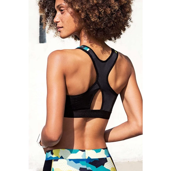 Yeni İnci Kamuflaj Desenli Kadın Sporcu Kısa Tayt Takım YNCT136-T22 - 2