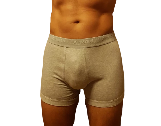 X-MAN 703 ERKEK STRETCH BACAĞI SARAN DÜZ RENK BOXER - 8