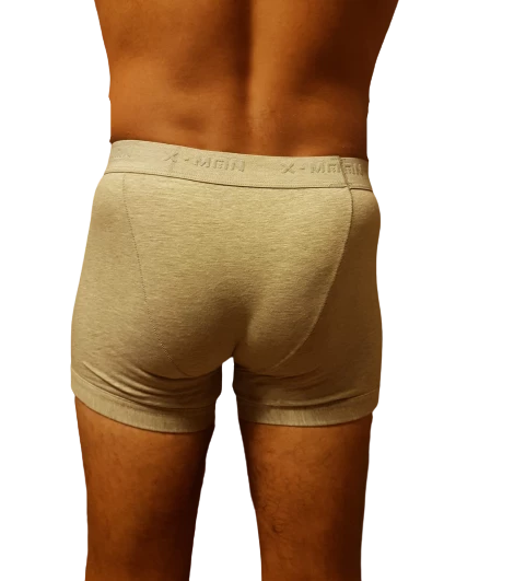 X-MAN 703 ERKEK STRETCH BACAĞI SARAN DÜZ RENK BOXER - 7