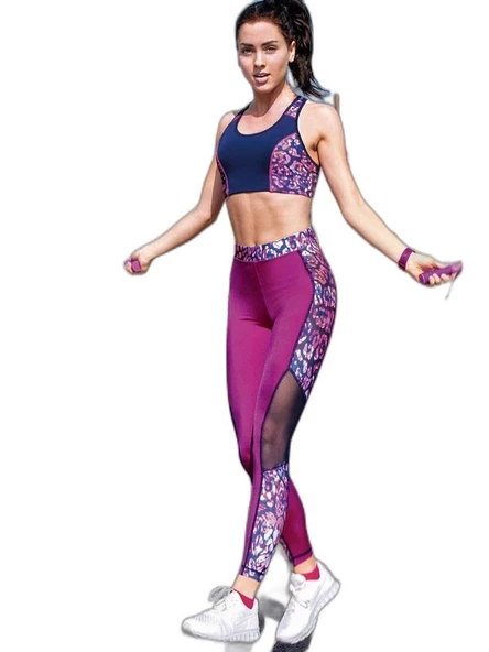 YENİ İNCİ T132 FUŞYA (YOGA-FITNESS-PİLATES-KOŞU) SPORCU TAYTI TEK ALT - 2