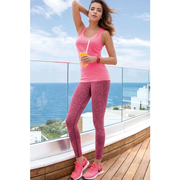 Yeni İnci Pembe Kadın Sporcu Tayt Takım YNCS211-S201 - Resim 3