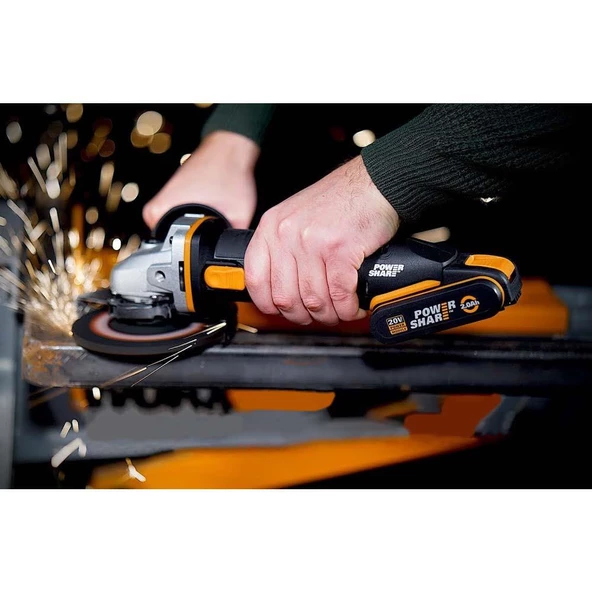 Worx Wx800.9 20Volt 115Mm Profesyonel Avuç Taşlama (Akü Dahil Değildir) - Resim 3