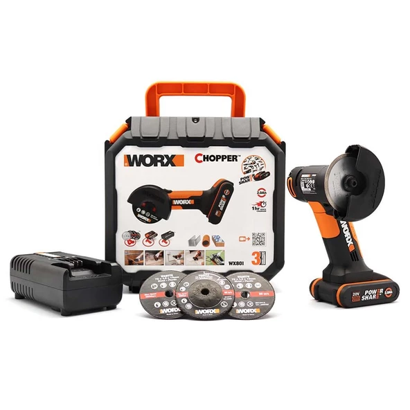 Worx Wx801 20Volt 2.0Ah. Li-İon Profesyonel Şarjlı Mini Multi Taşlama