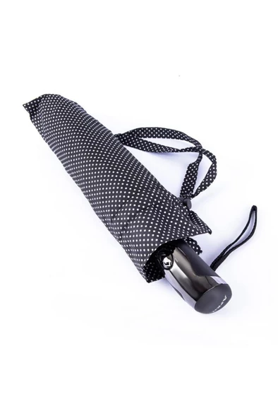 Snotline Kadın Şemsiye Mini Beyaz Puantiyeli Siyah 225l - Resim 2