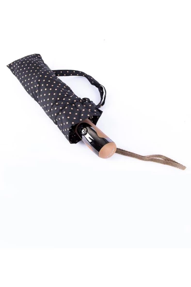 Snotline Kadın Şemsiye Mini Beyaz Puantiyeli Siyah 225l - Resim 4