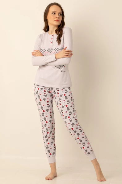 DoReMi Pamuklu Bayan Pijama Takımı - Resim 8