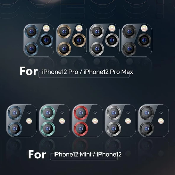 Joyroom JR-PF688 iPhone 12 Pro Renkli Kamera Lens Koruyucu - 5