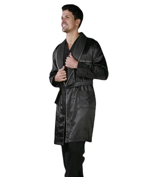 ANCELO 333 SATEN PİJAMA TAKIM VE ROBDÖŞAMBR 3LÜ DAMAT ÇEYİZ SET - 5