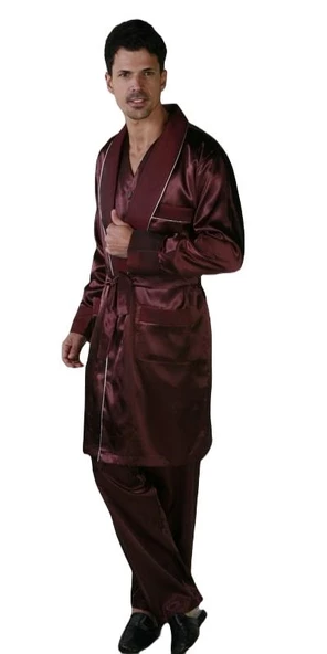 ANCELO 333 SATEN PİJAMA TAKIM VE ROBDÖŞAMBR 3LÜ DAMAT ÇEYİZ SET - 7