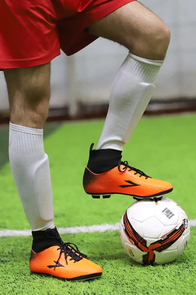 Lig Simav KM Boğazlı Çorap Krampon Çim Saha Erkek Futbol Ayakkabı Turuncu - 2