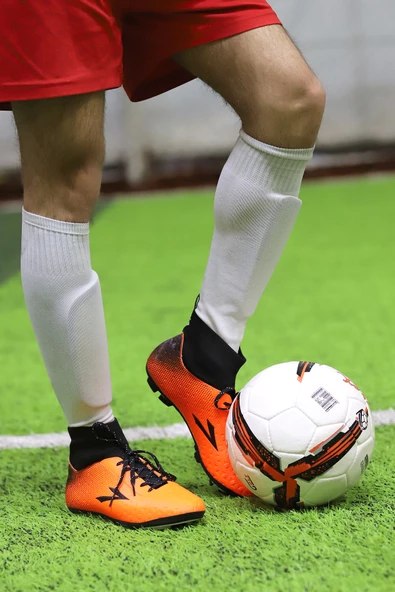 Lig Simav KM Boğazlı Çorap Krampon Çim Saha Erkek Futbol Ayakkabı Turuncu - 3