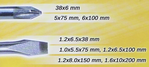Eltos Vida Sıkma Sökme Düz Yıldız Uç Topaç Panzer Tornavida Seti 8 PARÇA Sökülebilir Uçlu - 4