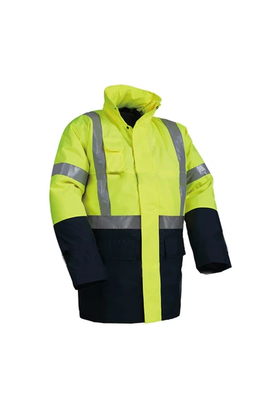 KKDAVM İŞÇİ PARKASI YÜKSEK GÖRÜNÜMLÜ MONT , REFREKTÖRLÜ - 2