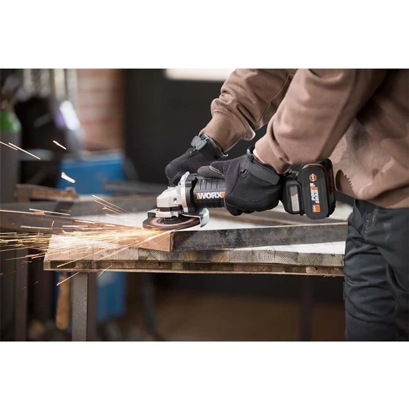 Worx Wx812 20Volt 4.0Ah. 125Mm Kömürsüz Profesyonel Şarjlı Avuç Taşlama - 8