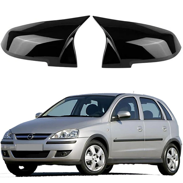 Opel Corsa C 01-06 Araca Özel Batman Yarasa Ayna Kapağı Pianoblack ürün görseli 1