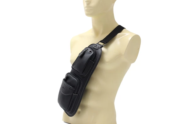 Adm Tr0014 Suni Deri, Tek Omuz Askılı Sırt - Göğüs Çantası - Body Bag - 5