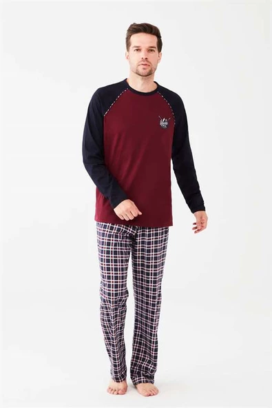 Mod Collection 3526 Erkek Yuvarlak Yaka Pijama Takımı - 3
