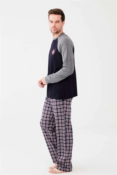 Mod Collection 3526 Erkek Yuvarlak Yaka Pijama Takımı - 4